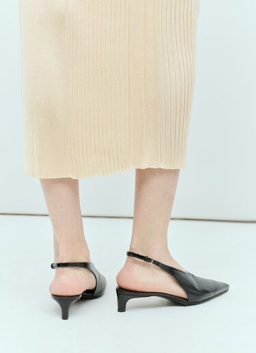 Jil Sander 포인티드 슬링백 힐 블랙 jil0255036