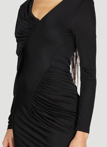 Saint Laurent Draped Mini Dress Black sla0251026