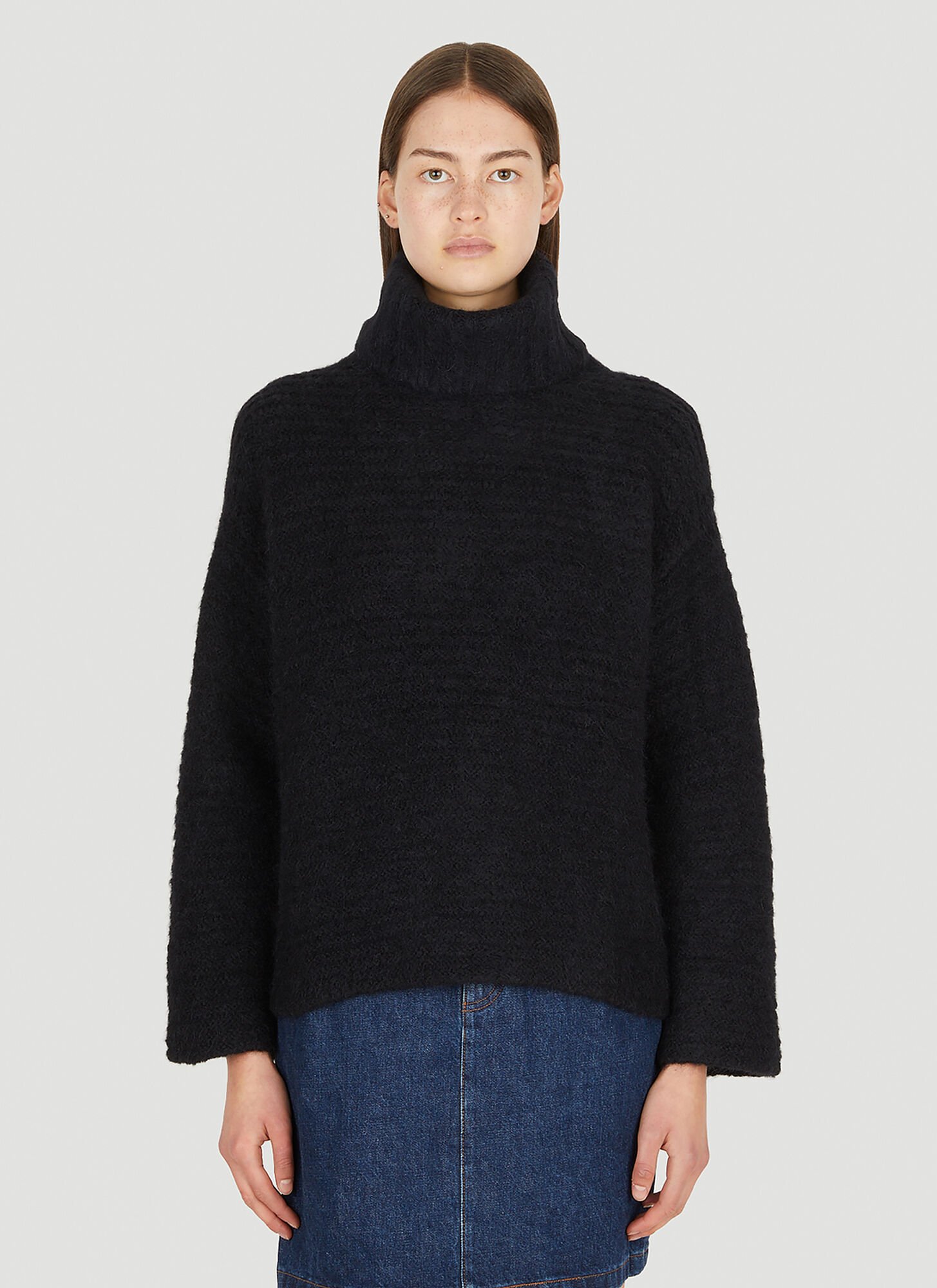 Apc Tessa Roll-neck Ribbed Alpaca-blend Sweater In Black