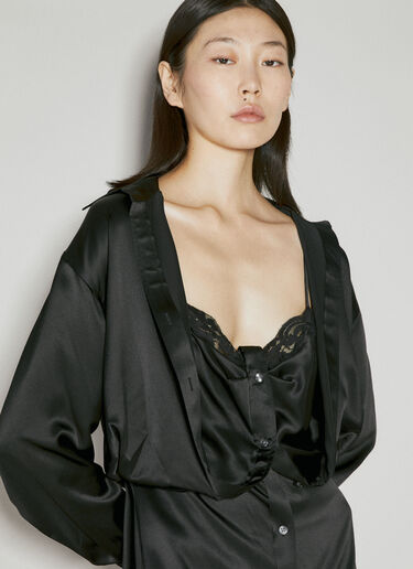 Layered Button Down Dress With Camisole Alexander Wang Layered Button Down Dress With Camisole Black awg0254005
