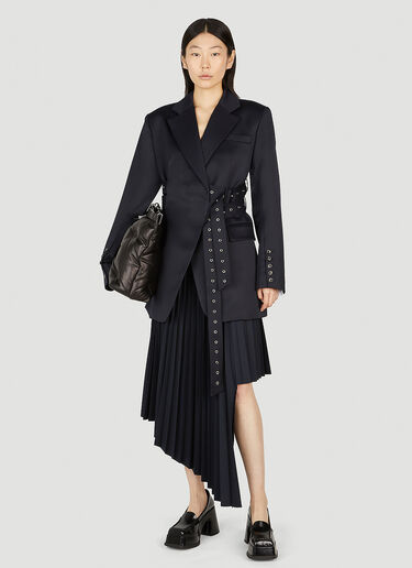 Eyelets Belt Strap Pleated Skirt Rokh Eyelets Belt Strap Pleated Skirt Navy rok0252005