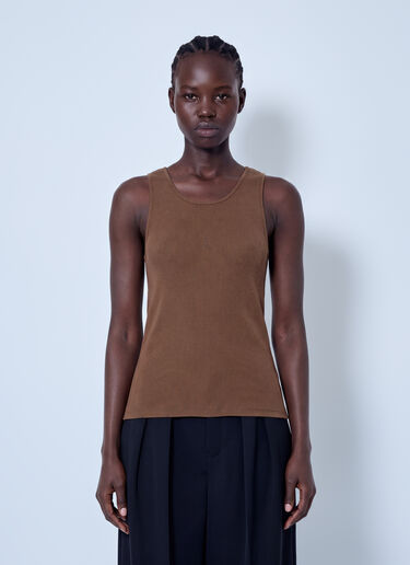 LN-CC® - Saint Laurent: Cassandre Tank Top - Brown Saint Laurent Cassandre Tank Top Brown sla0264036