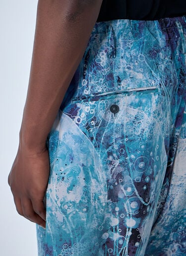 Yohji Yamamoto Drawstring Cropped Shorts Blue yoy0164014