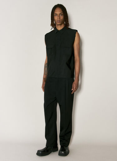 Saint Laurent Saharienne Sleeveless Shirt Black sla0156014