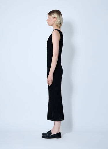 Max Mara Valois Crochet Midi Dress Black max0260014