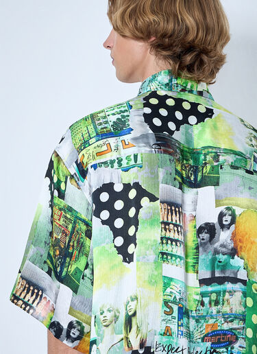 LN-CC® - Martine Rose: Boxy Wrap Shirt - Green Martine Rose Boxy Wrap Shirt Green mtr0164011