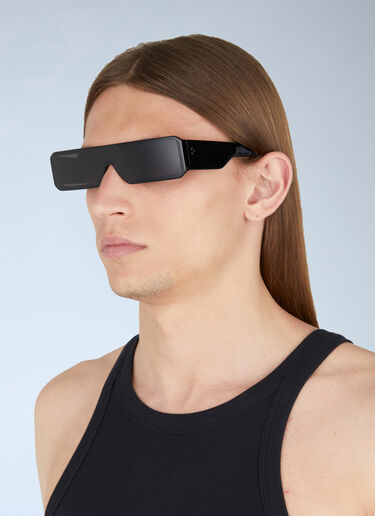 LN-CC® - Rick Owens: Gethshades Sunglasses - Black Rick Owens Gethshades Sunglasses Black ris0353004