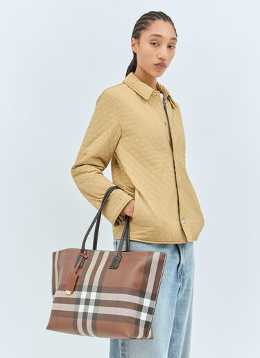 Burberry Medium Check Tote Bag Brown bur0255085