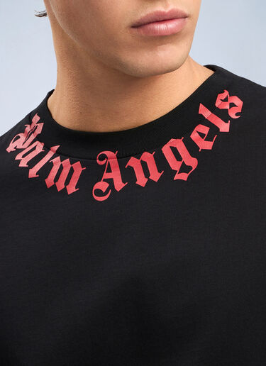 LN-CC® - Palm Angels: Neck Logo T-Shirt - Black Palm Angels Neck Logo T-Shirt Black pma0164269