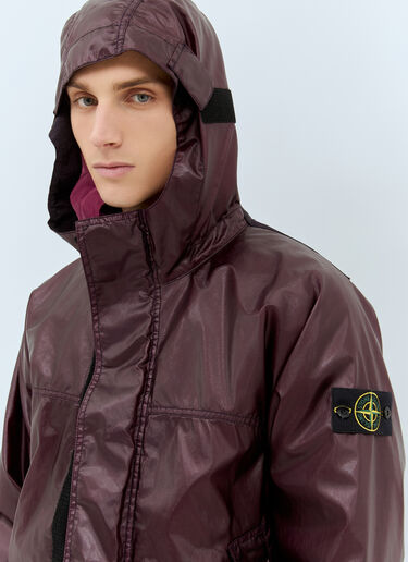 Stone Island Layered Coated Jacket Burgundy sto0158023