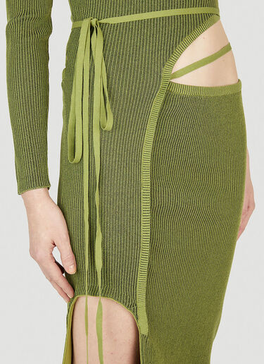 Ester Manas One-Sleeve Midi Dress Green est0250003