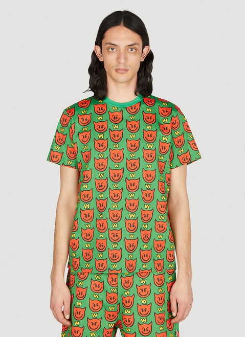 Walter Van Beirendonck 데빌 크루넥 티셔츠 실버 wlt0152036