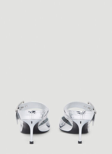 Alexander McQueen Metallic High Heel Mules Silver amq0252014