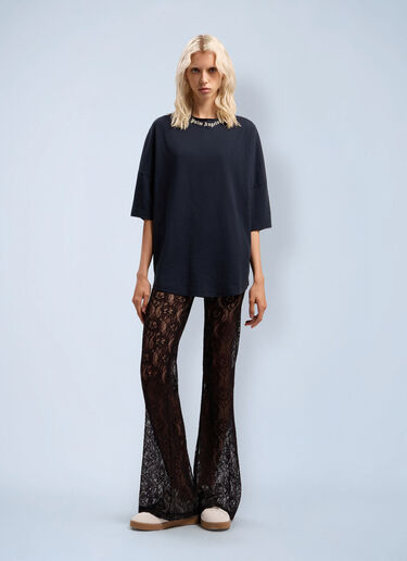 Palm Angels Curved Logo Collar Over T-Shirt Dark Blue pma0262074