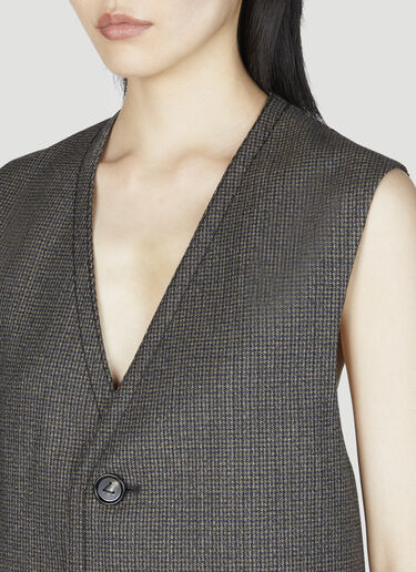 Bottega Veneta Houndstooth Wool Gilet Brown bov0255107