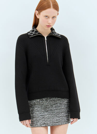 Gucci High Neck Wool Sweater Black guc0257027