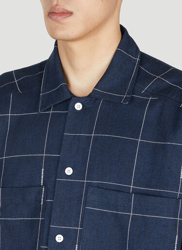 Saintwoods 撞色缝线法兰绒衬衫 藏蓝色 swo0151004