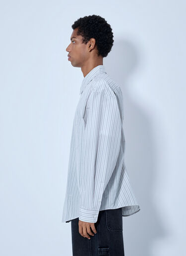 LN-CC® - Marni: Striped Cotton Poplin Shirt - Grey Marni Striped Cotton Poplin Shirt Grey mni0166003