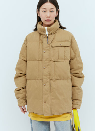 Moncler x Palm Angels Fieldrush Short Down Jacket Brown mpa0355001