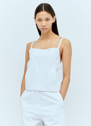 Sportmax Cropped Poplin Top White spx0256005