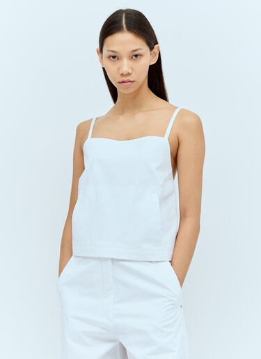 Sportmax 크롭 포플린 탑  화이트 spx0256005