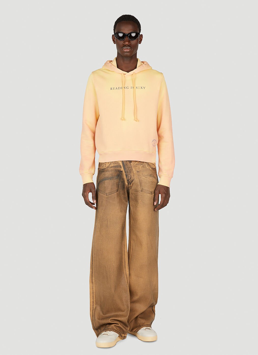 Acne Studios Heat Reactive Hooded Sweatshirt in Orange LN CC