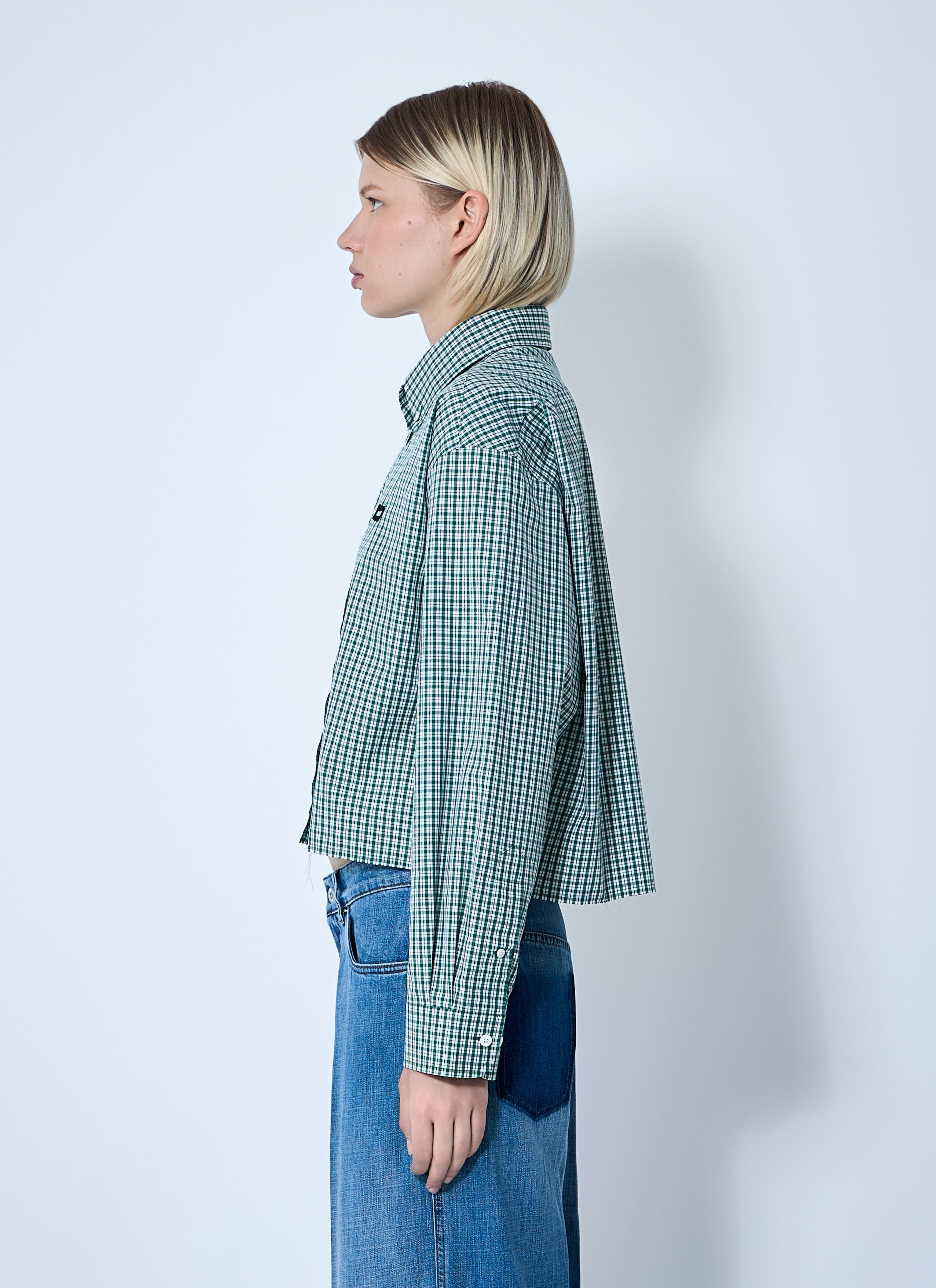 Miu Miu Women's' Check Shirt in Green | LN-CC®