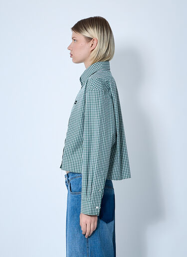 Miu Miu Check Shirt Green miu0261009
