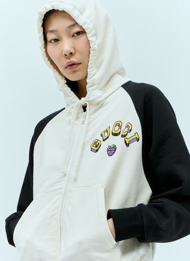 Gucci Logo Applique Hooded Sweatshirt White guc0255048