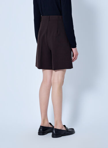 LN-CC® - Max Mara: Pleated Tailored Shorts - Dark Brown Max Mara Pleated Tailored Shorts Dark Brown max0266041