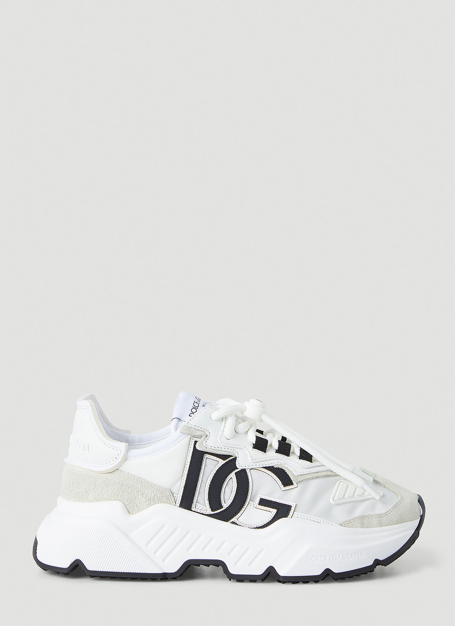 Dolce & Gabbana Woman Multicolor Fabric And Leather Daymaster Sneakers In White