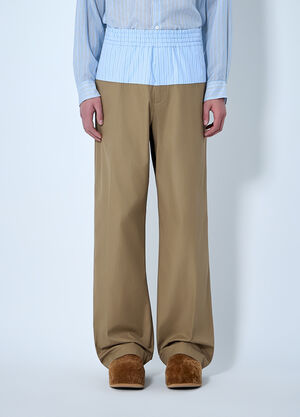Dries Van Noten Wide-Leg Trousers with Elasticated Waistband Camel dvn0163015