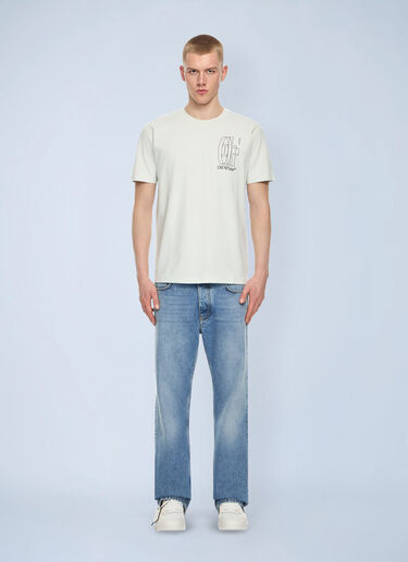 LN-CC® - Off-White: Outline Double Arrow Slim T-shirt - Pink Off-White Outline Double Arrow Slim T-shirt Pink ofw0164157
