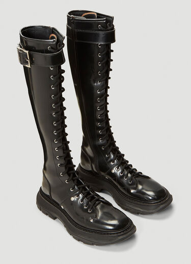 Alexander McQueen Tread Lace-Up Boots Black amq0241065