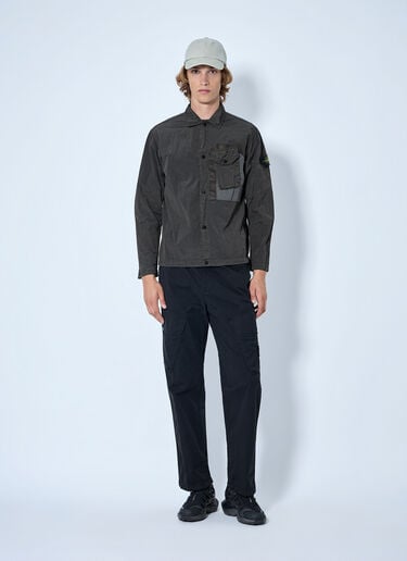 LN-CC® - Stone Island: Technical Overshirt with Patch Pocket - Grey Stone Island Technical Overshirt with Patch Pocket Grey sto0165001