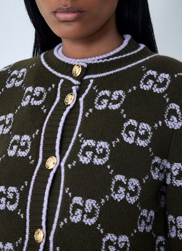 GG Jacquard Wool Bouclé Cardigan Gucci GG Jacquard Wool Bouclé Cardigan Black guc0261108