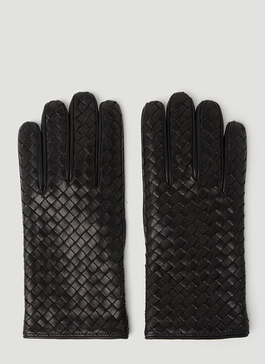 Intrecciato Leather Gloves Bottega Veneta Intrecciato Leather Gloves Black bov0153058