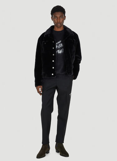 Saint Laurent Classic Faux Fur Jacket Black sla0149015
