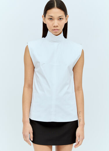 Sportmax High-Neck Canvas Top White spx0256020