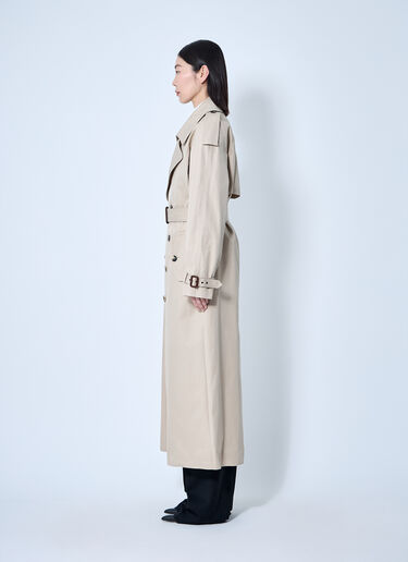 Saint Laurent Cotton Twill Trench Coat Beige sla0259015