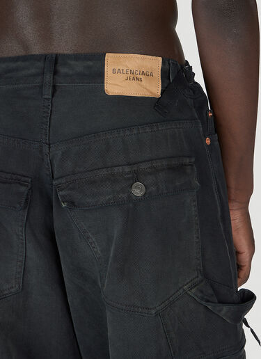 Balenciaga Denim Cargo Pants Black bal0154011