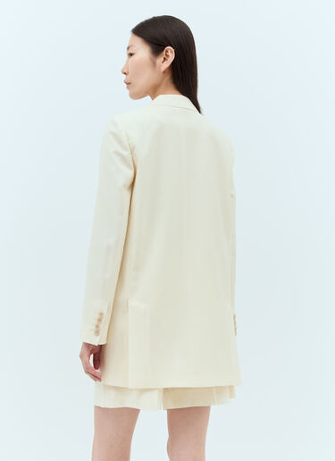 Max Mara Wool Double-Breasted Blazer Cream max0257015