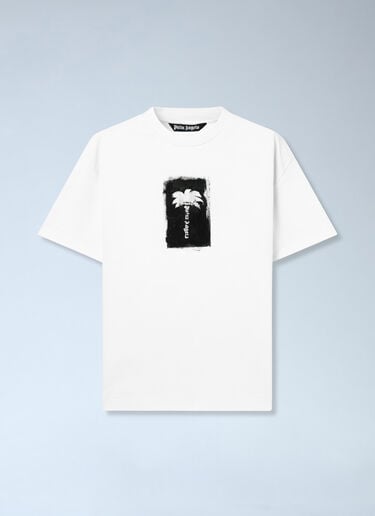 Palm Angels Brushed Palm Tree Regular Tee White pma0166110