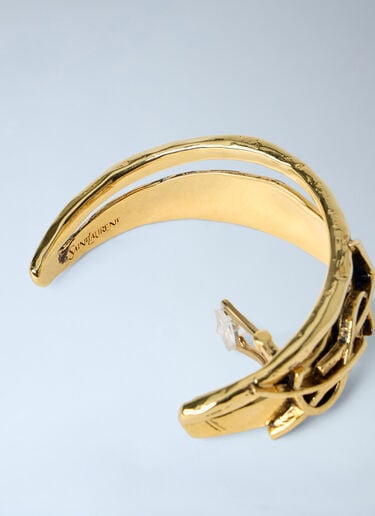 Saint Laurent Sculpted Hoop Earrings Gold sla0262055