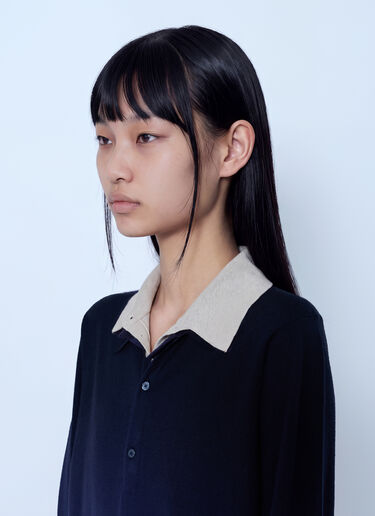 LN-CC® - Acne Studios: Silk Blend Polo Knit - Navy Acne Studios Silk Blend Polo Knit Navy acn0265061
