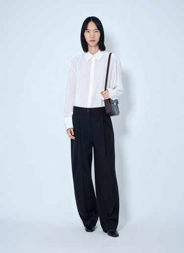 LN-CC® - Toteme: Single Pleat Cotton Trousers - Black Toteme Single Pleat Cotton Trousers Black tot0265038