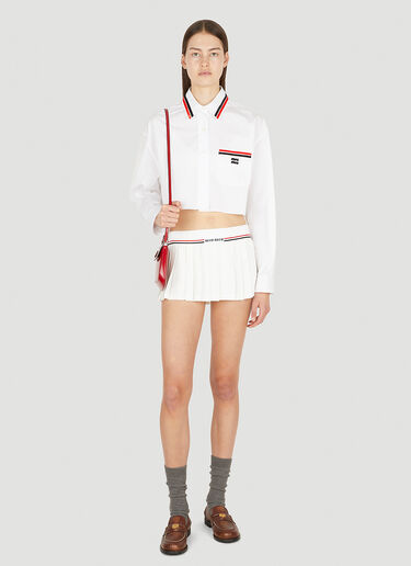 Miu Miu Sablé Ultra Mini Skirt White miu0250008