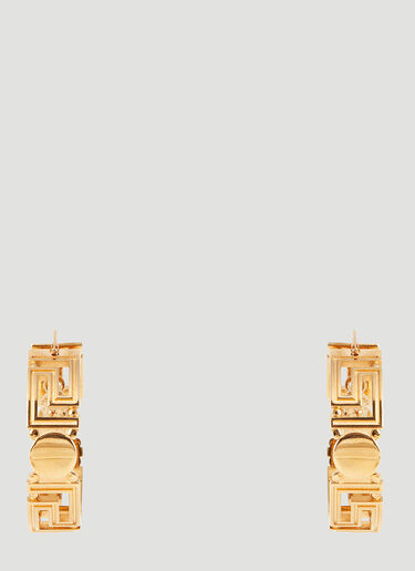 Greca Loop Earrings Versace Greca Loop Earrings Gold ver0255037