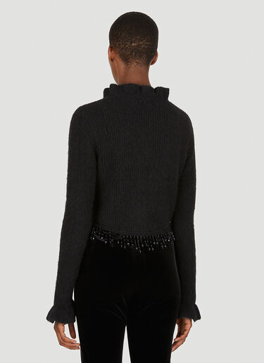 GANNI Ruffled Bolero Cardigan Black gan0251008