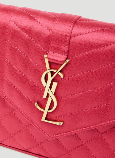 Saint Laurent Matelassé Envelope Chain Wallet Pink sla0252064